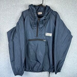 Vtg Disney Walt World Mickey‎ Mouse Anorak Windbreaker Jacket XL T XLT Navy Blue